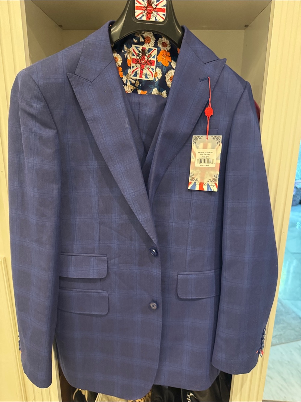 English Laundry Blue Plaid Sport Coat